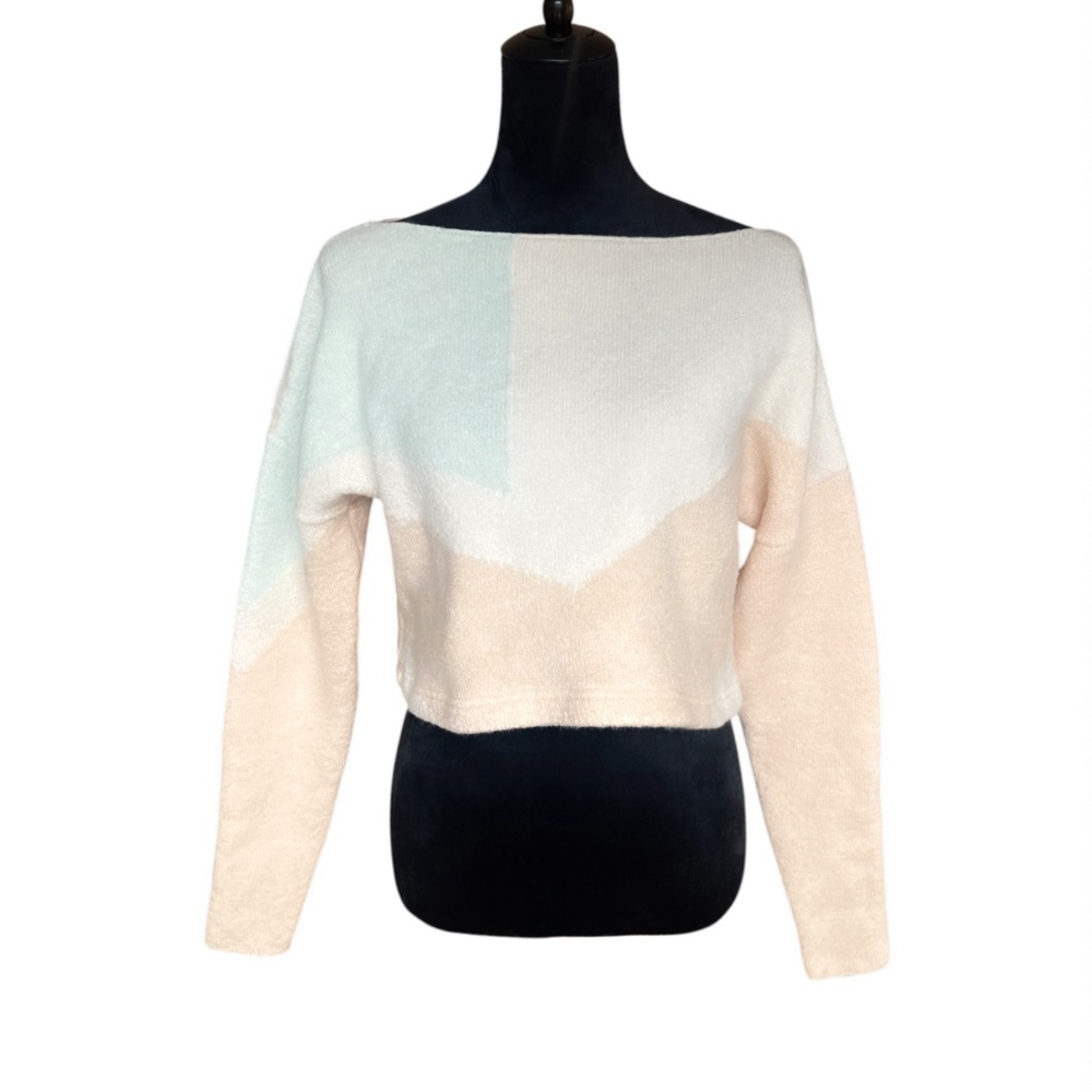 Zara Cropped Colour Block Sweater
